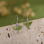Enamel Luna Moth Hook Earrings