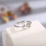 Sterling Silver Farfalle Pasta Ring, Silver or Gold Finish Adjustable Size, Food Jewellery, Pasta Ring, Fun and Quirky Design