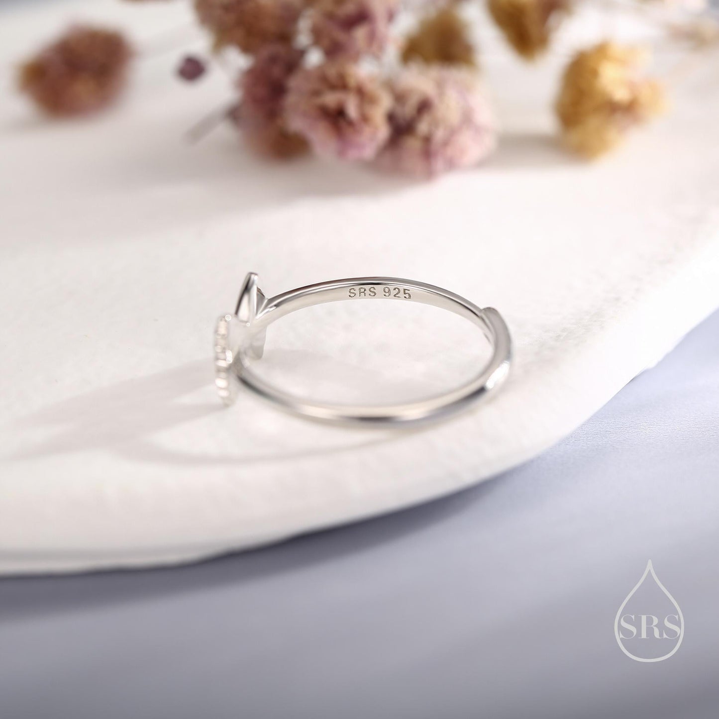 Sterling Silver Farfalle Pasta Ring, Silver or Gold Finish Adjustable Size, Food Jewellery, Pasta Ring, Fun and Quirky Design