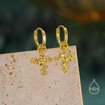 Frog Huggie Hoop Earrings in Sterling Silver - Available in Silver or Gold or Rose Gold Finish - Detachable Frog Charm Hoops