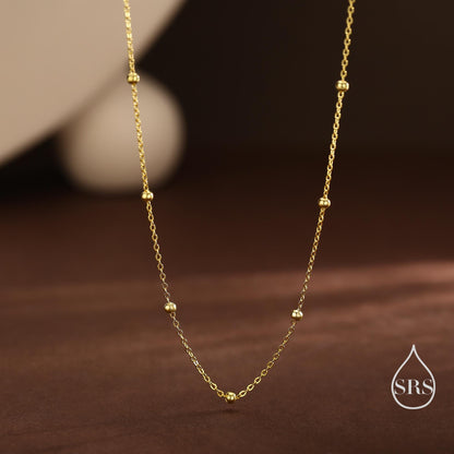 Choker Satellite Chain in Sterling Silver, Choker Necklace, Minimalist Geometric Style