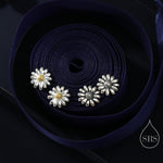 Tiny Daisy Flower Stud Earrings in Sterling Silver, Two Finished Available Silver Daisy Earrings, Silver Daisy Blossom Earrings