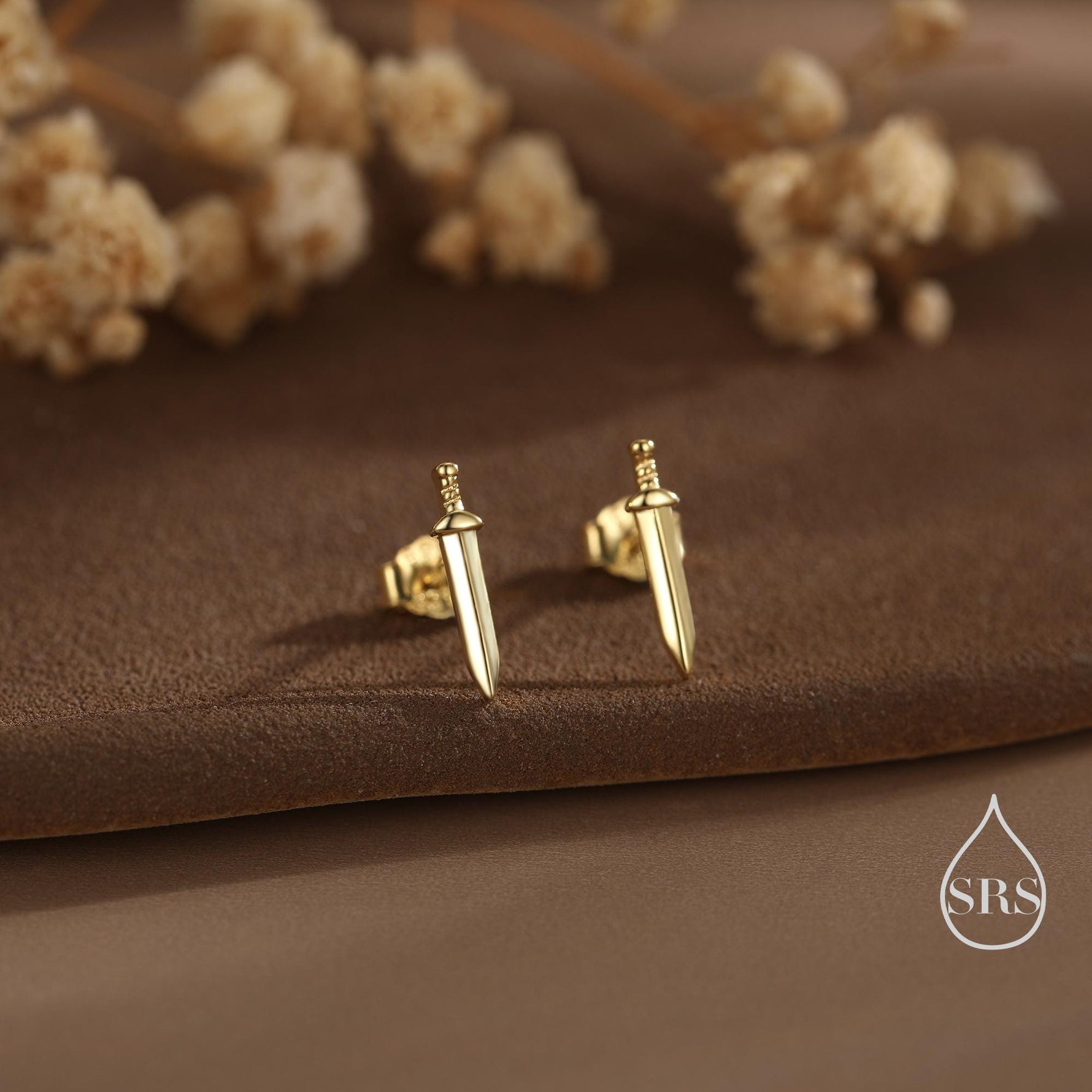 Tiny Dagger Sword Stud Earrings in Sterling Silver - Gold, Silver, or Rose Gold - Stacking Earrings - Ear Stacks