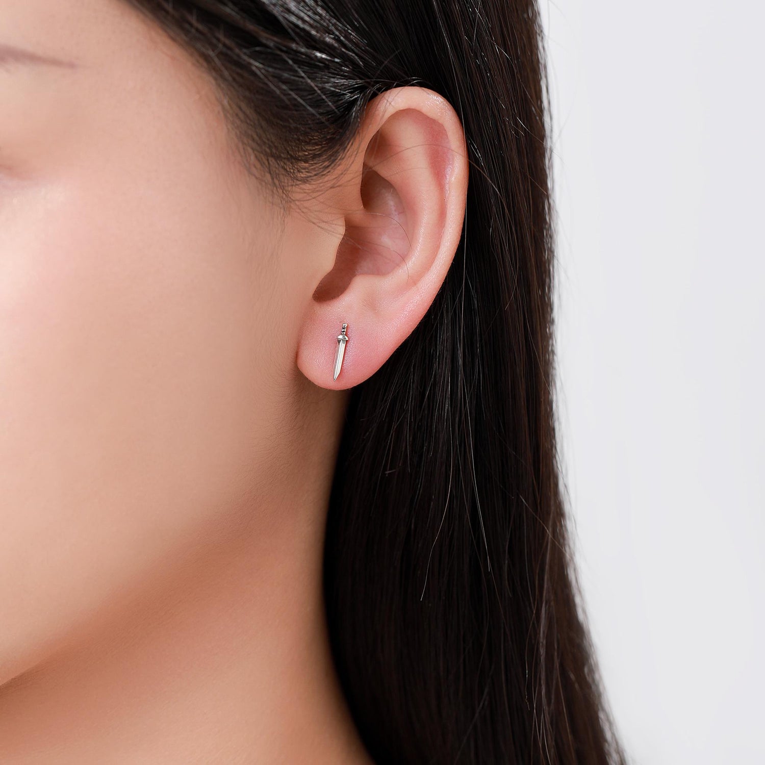 Tiny Dagger Sword Stud Earrings in Sterling Silver - Gold, Silver, or Rose Gold - Stacking Earrings - Ear Stacks