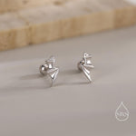 Bat Wing Screw Back/Internally Threaded Flat Back/Stud Earrings in Sterling Silver, Silver, Gold or Rose Gold, Demon/ Devil Wing Earrings