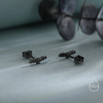 Very Tiny Bat Stud Earrings in Sterling Silver, Silver or Gold or Black, Stacking Earrings, Animal Earrings