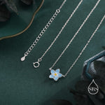 Sterling Silver Forget-me-not Flower Pendant Necklace, Flower Necklace, Extra Small Forget-me-not Necklace, Forget me not Jewellery