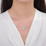 Sterling Silver Forget-me-not Flower Pendant Necklace, Flower Necklace, Extra Small Forget-me-not Necklace, Forget me not Jewellery