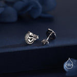 Rolled Up Armadillo Stud Earrings in Sterling Silver, Silver or Gold or Rose Gold, Nature Inspired Animal Earrings