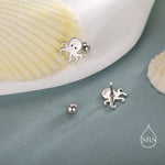 Tiny Octopus Screw Back/Flat Back/Stud Earrings Earrings in Sterling Silver, Silver, Gold or Rose Gold, Animal Earrings, Ocean Earrings