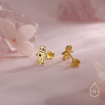 Tiny Voodoo Doll Stud Earrings in Sterling Silver, Oxidised Silver, Gold or Rose Gold, Creepy and Quirky, Halloween Earrings