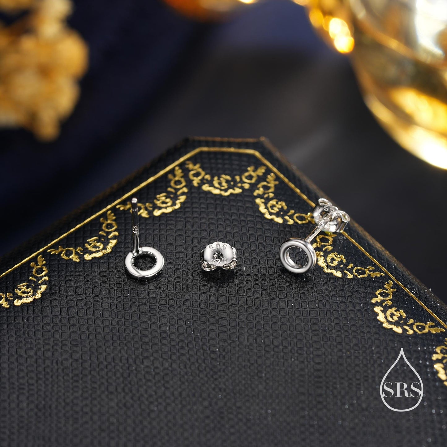 Sterling Silver Minimalist Open Circle Stud Earrings in Sterling Silver - Minimalist Geometric Design, Silver, Gold or Rose Gold