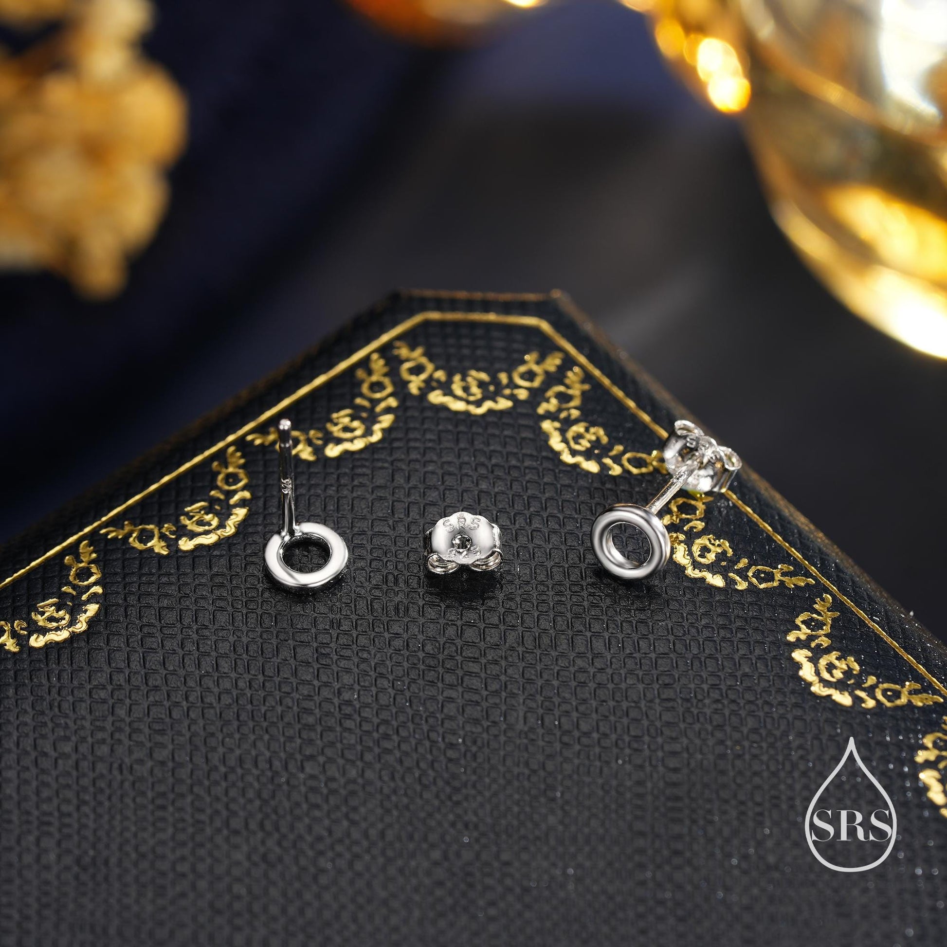 Sterling Silver Minimalist Open Circle Stud Earrings in Sterling Silver - Minimalist Geometric Design, Silver, Gold or Rose Gold