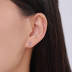 Tiny Open Circle Stud Earrings in Sterling Silver, Silver, Gold or Rose Gold, Circle Earrings, Geometric Minimalist Earrings