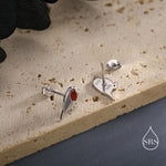 Enamel Robin Bird Stud Earrings in Sterling Silver – British Garden Bird, Nature-Inspired Animal Jewellery, Perfect Christmas Gift