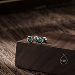 Emerald Green Bezel CZ Crystal Screw Back Earrings in Sterling Silver, Available in 2mm 3mm 4mm, Silver or Gold, Brilliant Cut CZ Earrings