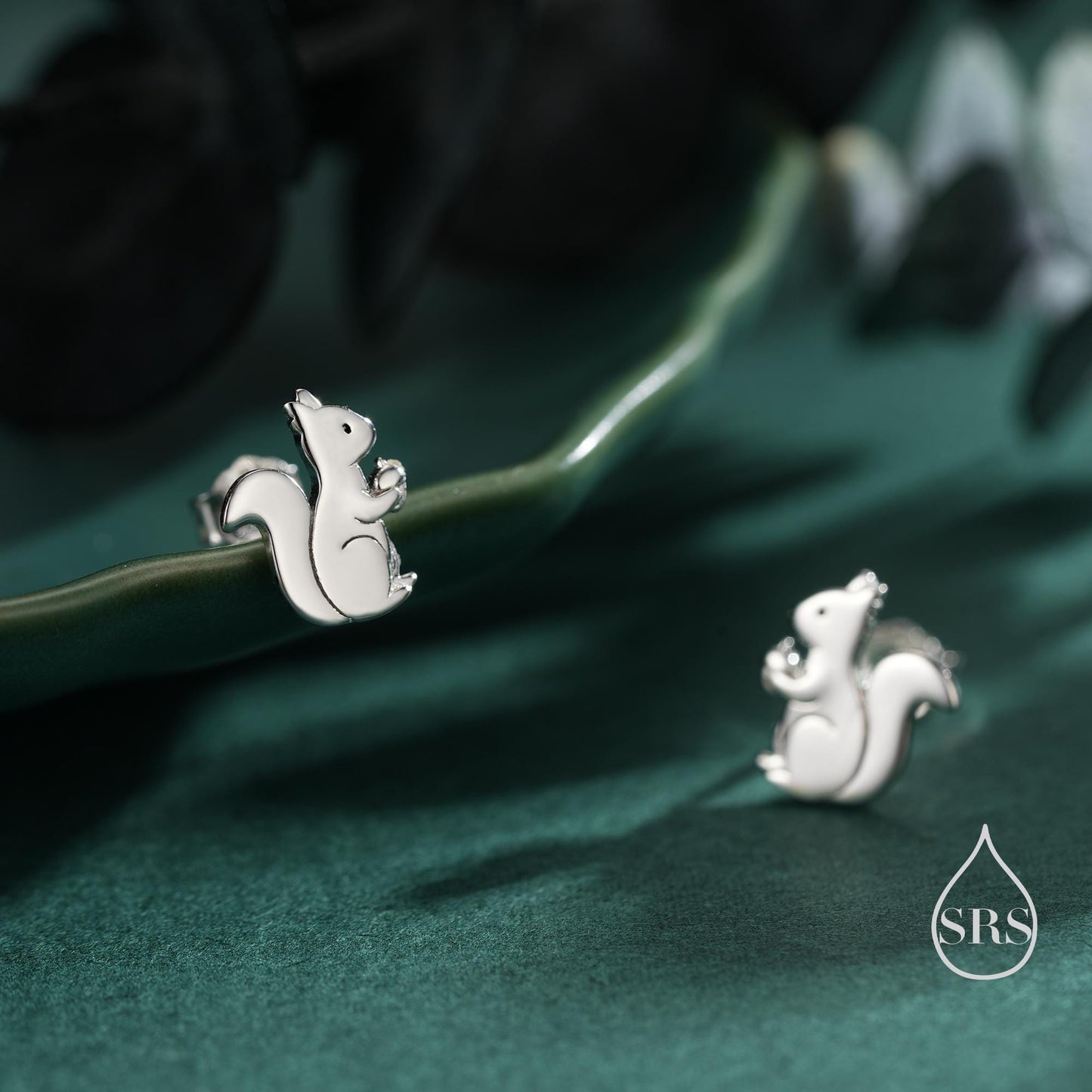 Squirrel Stud Earrings in Sterling Silver, Silver, Gold or Rose Gold, Cute Fun Quirky, Gift for Her, Animal Lover, Nature Inspired