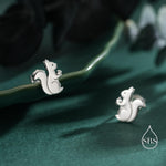 Squirrel Stud Earrings in Sterling Silver, Silver, Gold or Rose Gold, Cute Fun Quirky, Gift for Her, Animal Lover, Nature Inspired