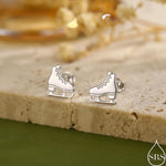 Sterling Silver Ice Skate Stud Earrings - Silver or Gold or Rose Gold Finish - Winter Sports Jewelry, Figure Skating Gift for Her