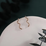 Zigzag Wave Crawler Earrings in Sterling Silver, Silver or Gold or Rose Gold, Minimalist Geometric, Ear Climbers