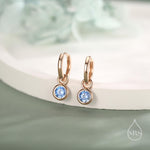 March Birthstone Aquamarine Hoop Earrings in Sterling Silver, Detachable Dangle Hoop Earrings, Silver, Gold or Rose Gold, Interchangeable