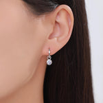 June Birthstone Alexandrite Crystal Drop Hoop Earrings in Sterling Silver, Detachable Dangle Earrings, Silver, Gold, Rose Gold