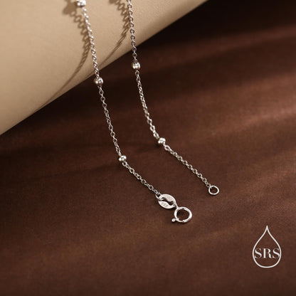 Choker Satellite Chain in Sterling Silver, Choker Necklace, Minimalist Geometric Style