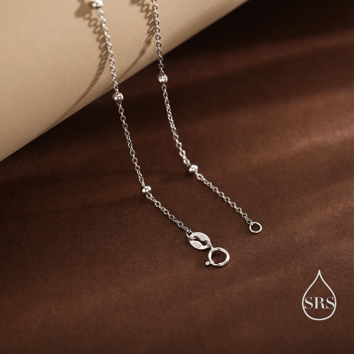 Choker Satellite Chain in Sterling Silver, Choker Necklace, Minimalist Geometric Style