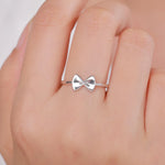 Sterling Silver Farfalle Pasta Ring, Silver or Gold Finish Adjustable Size, Food Jewellery, Pasta Ring, Fun and Quirky Design