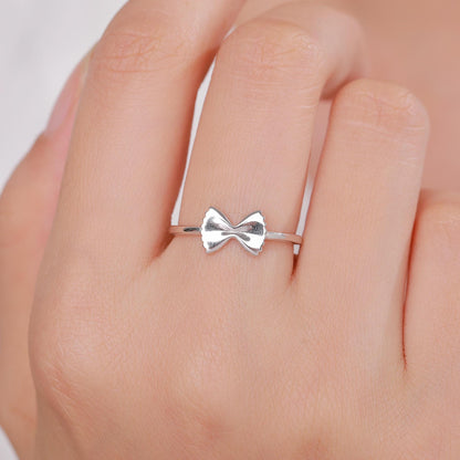 Sterling Silver Farfalle Pasta Ring, Silver or Gold Finish Adjustable Size, Food Jewellery, Pasta Ring, Fun and Quirky Design