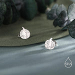 Pumpkin Squash Stud Earrings in Sterling Silver, Silver, Gold or Rose Gold, Small Stripy Pumpkin Earrings, Halloween Earrings