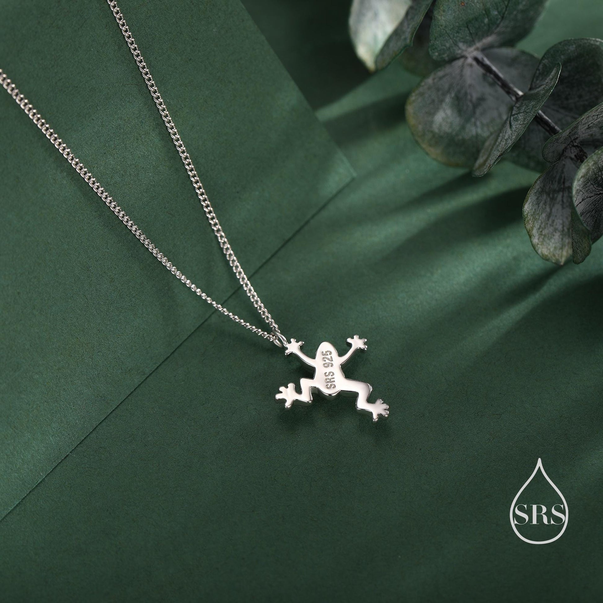 Tiny Frog Pendant Necklace in Sterling Silver, Silver, Gold or Rose Gold Finish, Delicate Frog Necklace