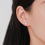 Tiny Goldfinch Bird Stud Earrings in Sterling Silver, Silver or Gold, Enamel Bird Earrings, Nature Inspired Animal Earrings
