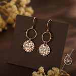 Hammered Disks and Circle Dangle Drop Earrings in Sterling Silver, Silver, Gold or Rose Gold, Minimalist Hammered Disk Earrings