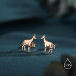Tiny Okapi Stud Earrings in Sterling Silver, Silver or Gold or Rose Gold, Cute Okapi Earrings, Nature Inspired Animal Earrings