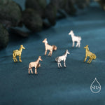 Tiny Okapi Stud Earrings in Sterling Silver, Silver or Gold or Rose Gold, Cute Okapi Earrings, Nature Inspired Animal Earrings