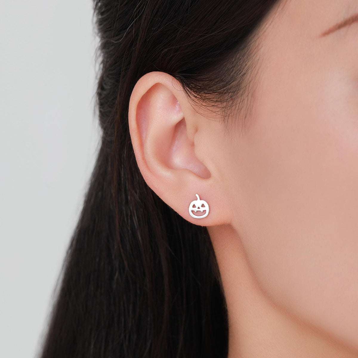Carved Pumpkin Stud Earrings in Sterling Silver, Silver, Gold or Rose Gold, Fun and Quirky Pumpkin Earrings, Halloween Earrings