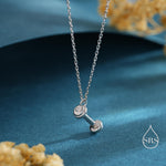 Tiny Dumbbell Pendant Necklace in Sterling Silver, Silver, Gold or Rose Gold Finish, Delicate Dumbbell Weight Necklace
