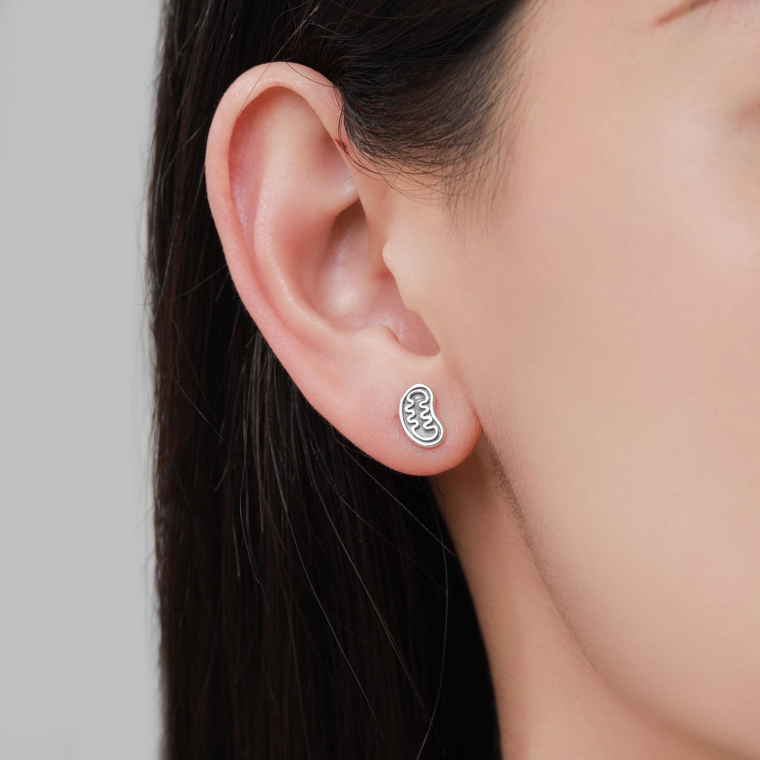 Sterling Silver Mitochondria Stud Earrings, Available in Silver, Gold or Rose Gold Finish, Cute Fun Quirky, Gift for Her, Science Insipred