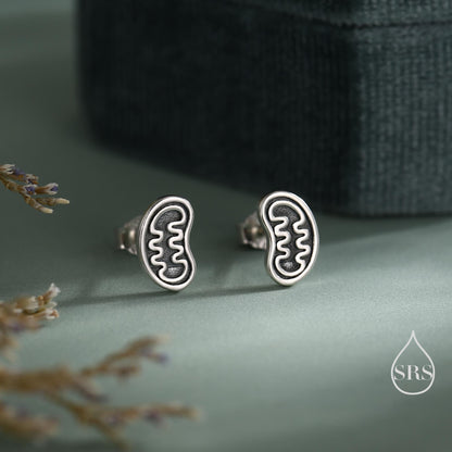 Sterling Silver Mitochondria Stud Earrings, Available in Silver, Gold or Rose Gold Finish, Cute Fun Quirky, Gift for Her, Science Insipred