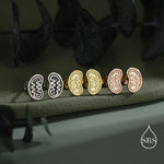 Sterling Silver Mitochondria Stud Earrings, Available in Silver, Gold or Rose Gold Finish, Cute Fun Quirky, Gift for Her, Science Insipred