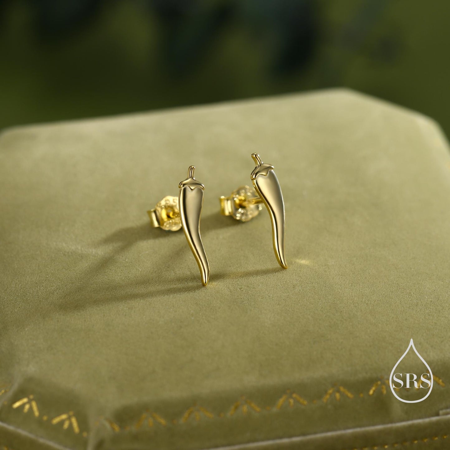 Sterling Silver Tiny Chili Pepper Stud Earrings, Available in Silver, Gold or Rose Gold Finish, Cute Fun Quirky, Gift for Her