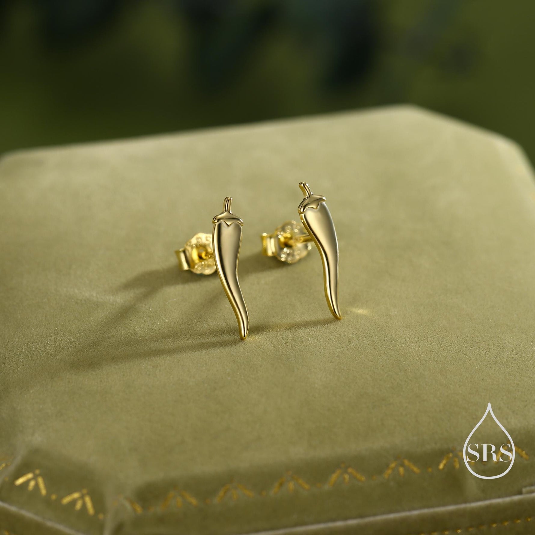Sterling Silver Tiny Chili Pepper Stud Earrings, Available in Silver, Gold or Rose Gold Finish, Cute Fun Quirky, Gift for Her