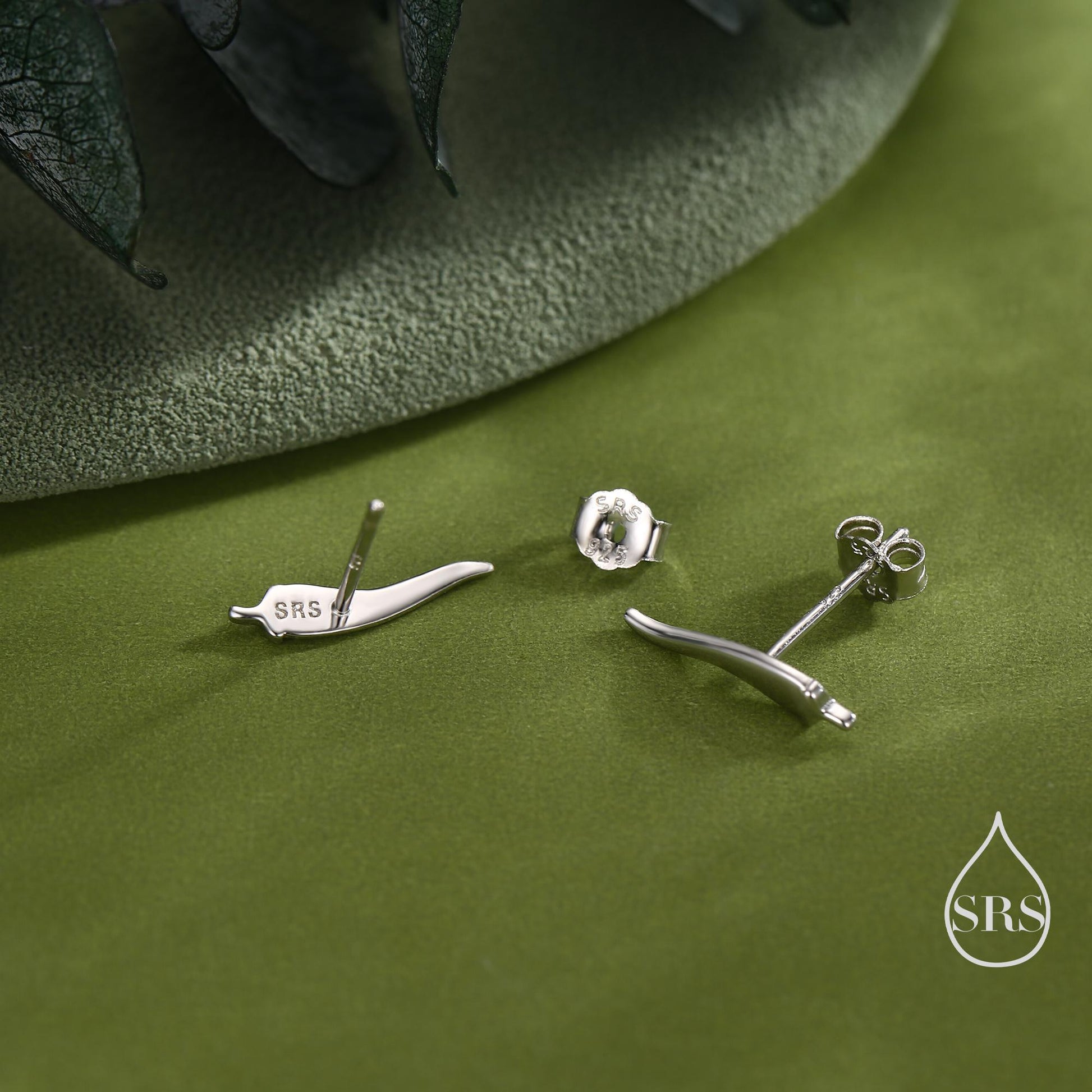 Sterling Silver Tiny Chili Pepper Stud Earrings, Available in Silver, Gold or Rose Gold Finish, Cute Fun Quirky, Gift for Her