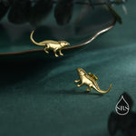 Tiny Bearded Dragon Stud Earrings in Sterling Silver, Silver or Gold or Rose Gold, Lizard Animal Earrings, Nature Inspired Pet Jewellery