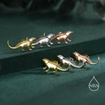 Tiny Bearded Dragon Stud Earrings in Sterling Silver, Silver or Gold or Rose Gold, Lizard Animal Earrings, Nature Inspired Pet Jewellery