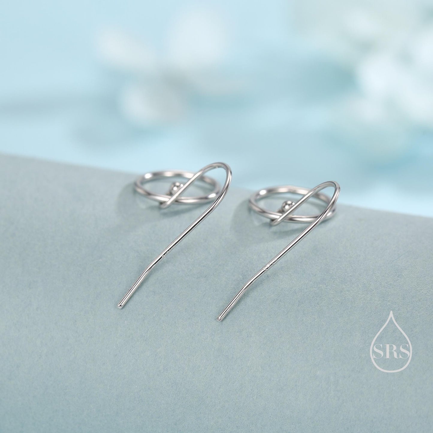 Open Circle Drop Hook Earrings in Sterling Silver, Silver, Gold or Rose Gold, Circle Earrings, Geometric Minimalist Earrings