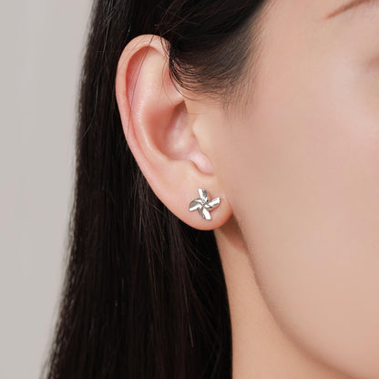 Sterling Silver Pinwheel Stud Earrings, Silver or Gold or Rose Gold, Pinwheel Earrings, Fun and Quirky Jewellery