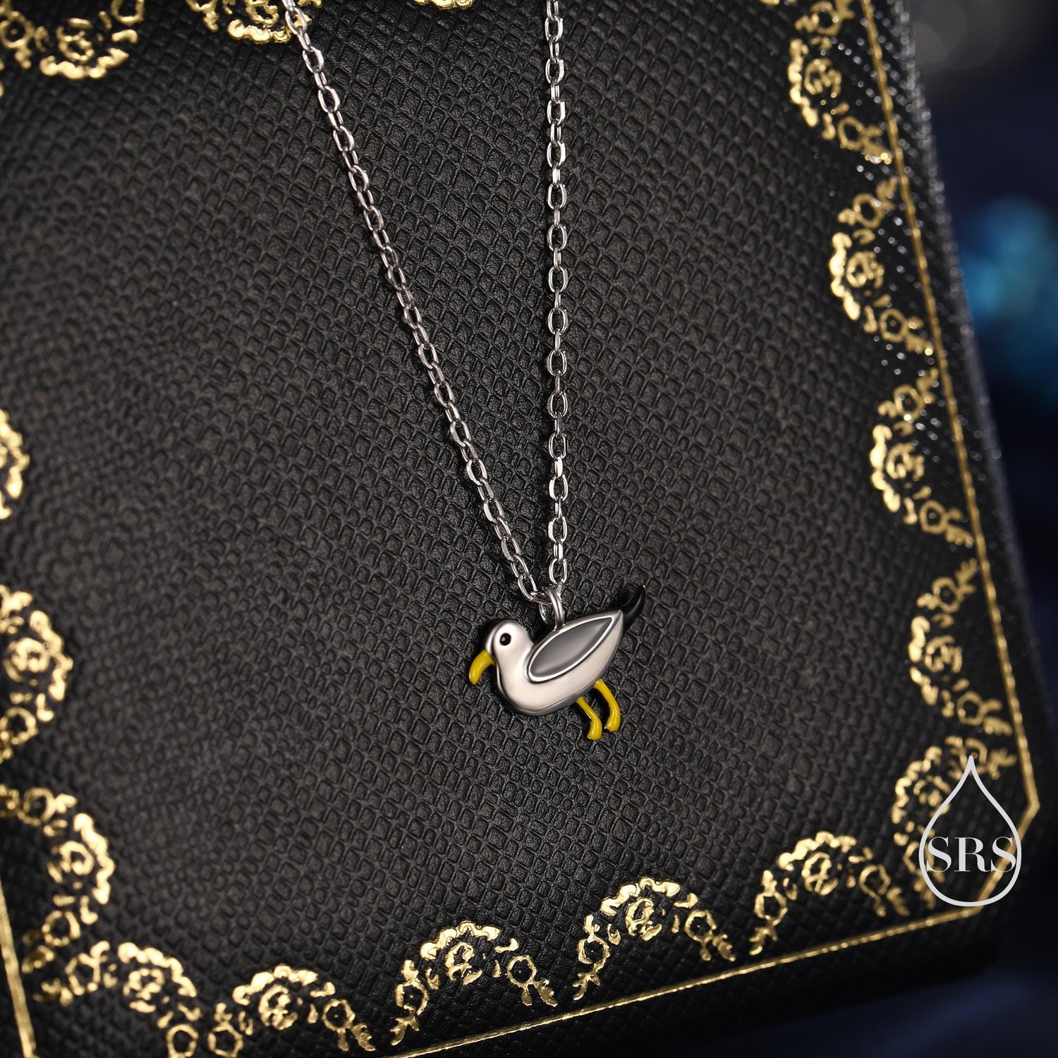 Cute Seagull Pendant Necklace in Sterling Silver, Seagull Bird Necklace, Playful and Quirky Animal Jewellery