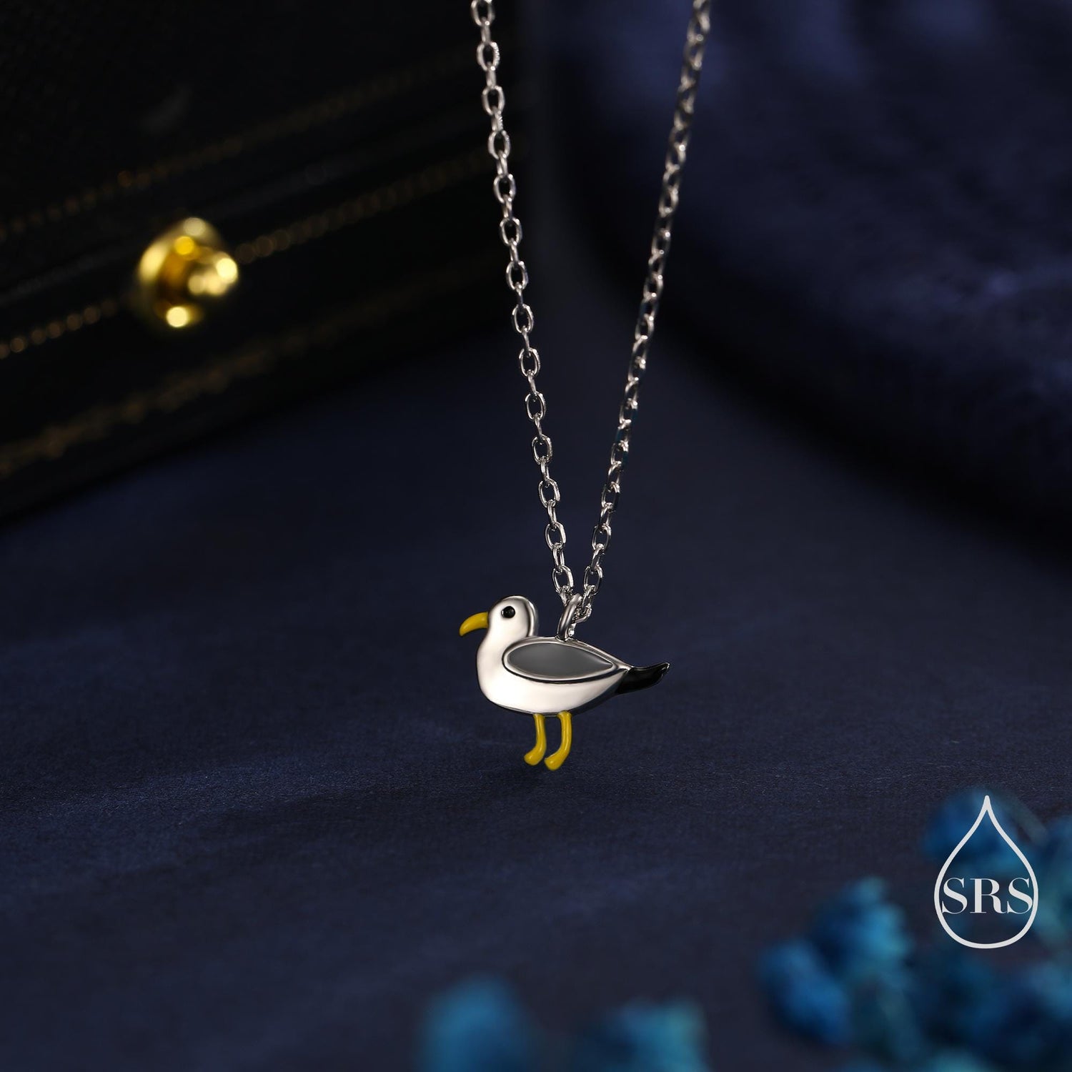 Cute Seagull Pendant Necklace in Sterling Silver, Seagull Bird Necklace, Playful and Quirky Animal Jewellery